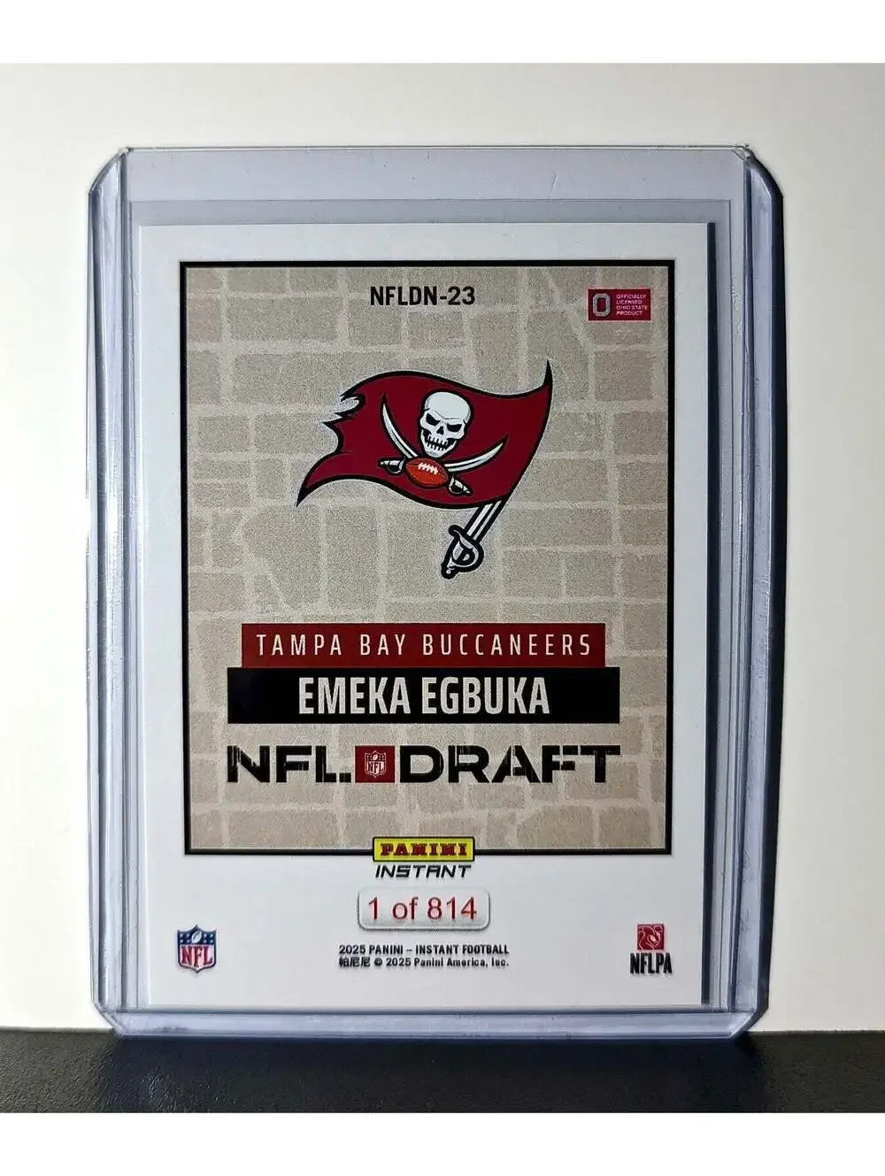 Emeka Egbuka Rookie 2025 NFL Draft #23 Card Tampa Bay Buccaneers 1 of 814